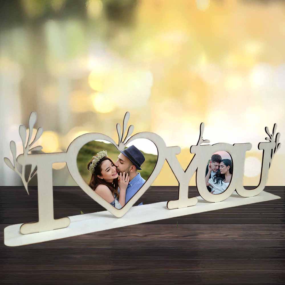 Дървена рамка за снимка "Love" Дървена рамка за снимка - I Love You