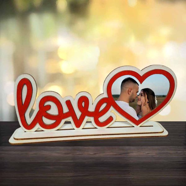Дървена рамка за снимка "Love"