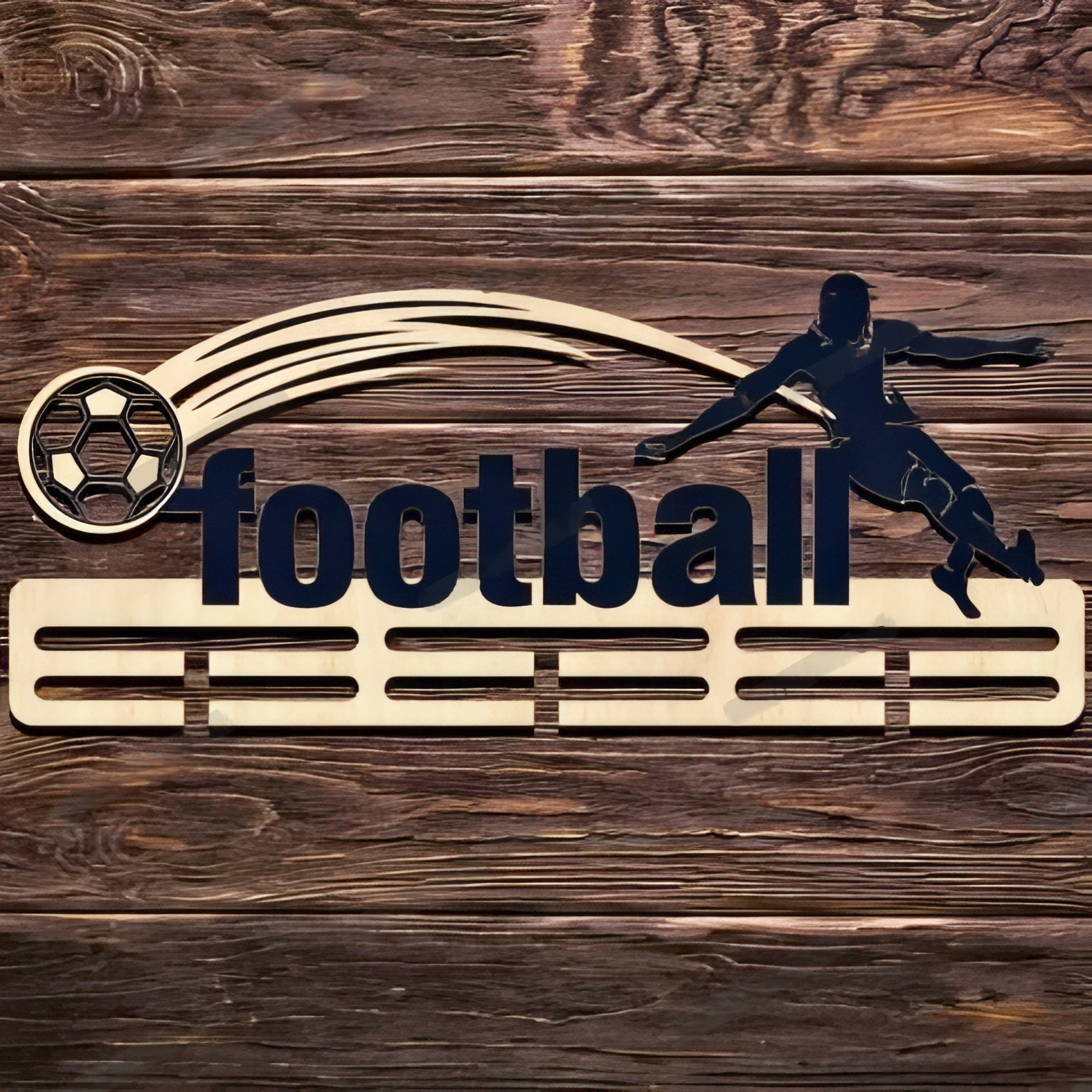 Закачалка за медали с име - Football