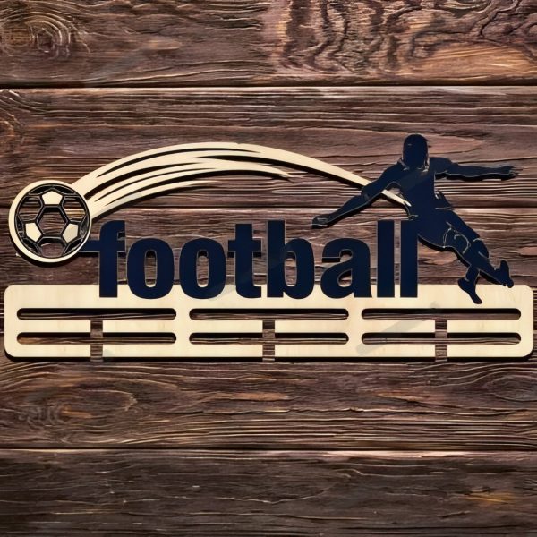 Закачалка за медали с име - Football