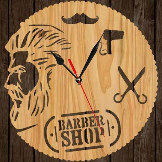 Дървен Часовник за Barber