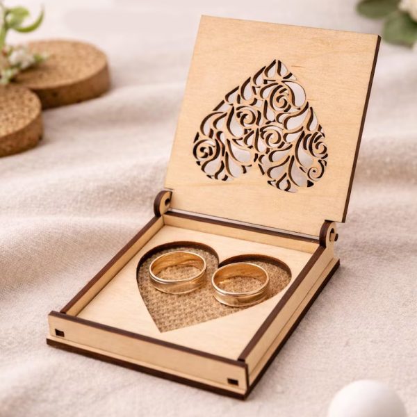 Дървена кутийка за халки – персонализирана