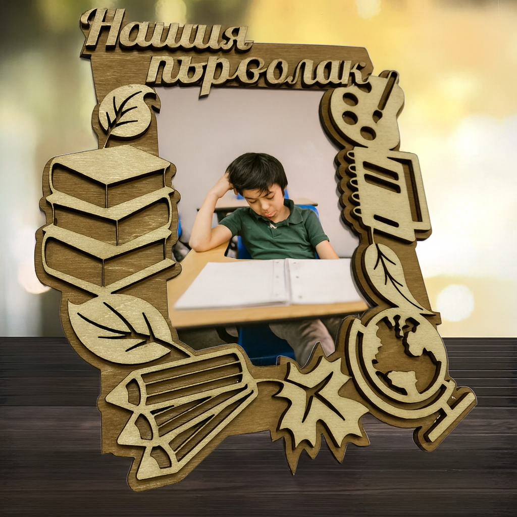 Дървена рамка „Нашия първолак“ Дървена рамка „Нашия първолак“