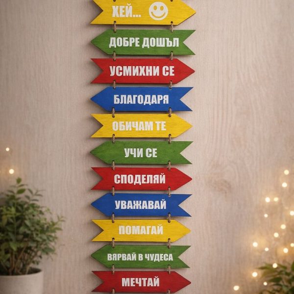 Персонализирана дървена табела с послания