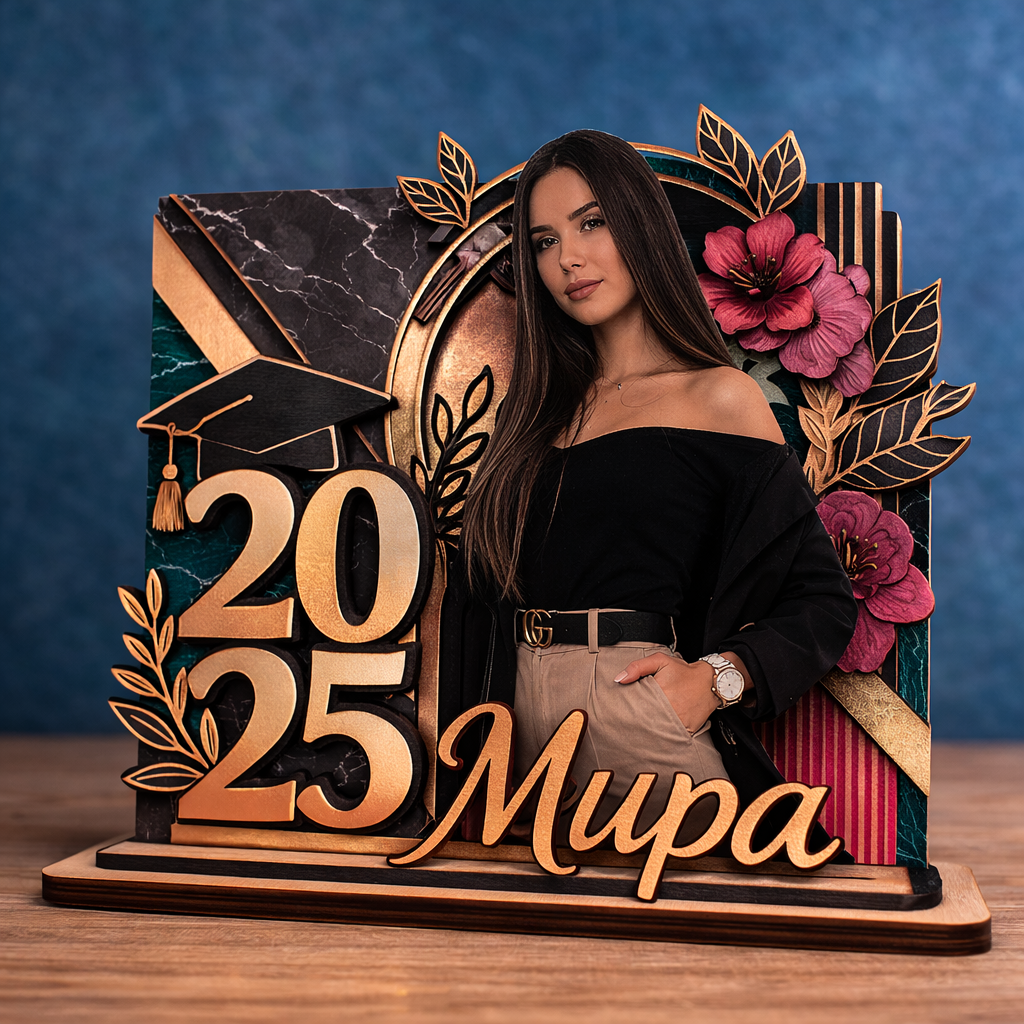 Персонализирана 3D дървена рамка Персонализирана 3D дървена рамка