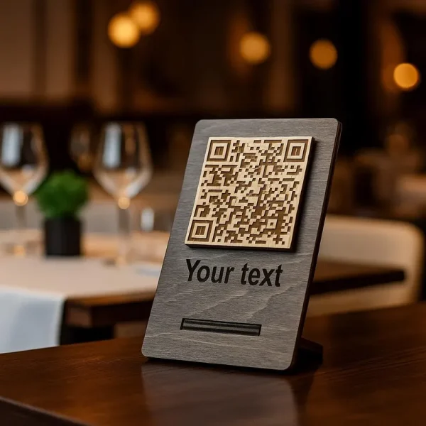 Дървена QR табелка за меню